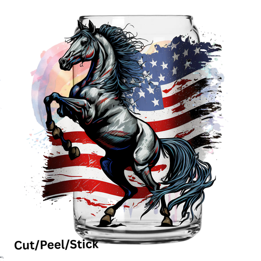 Flag Horse UV DTF Decal