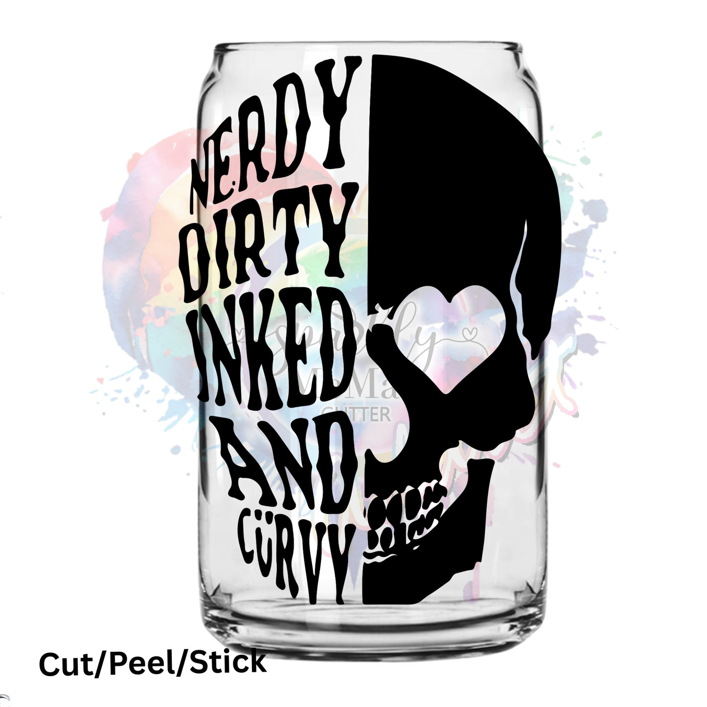 Nerdy Dirty Inked and Curvy UV DTF Decal