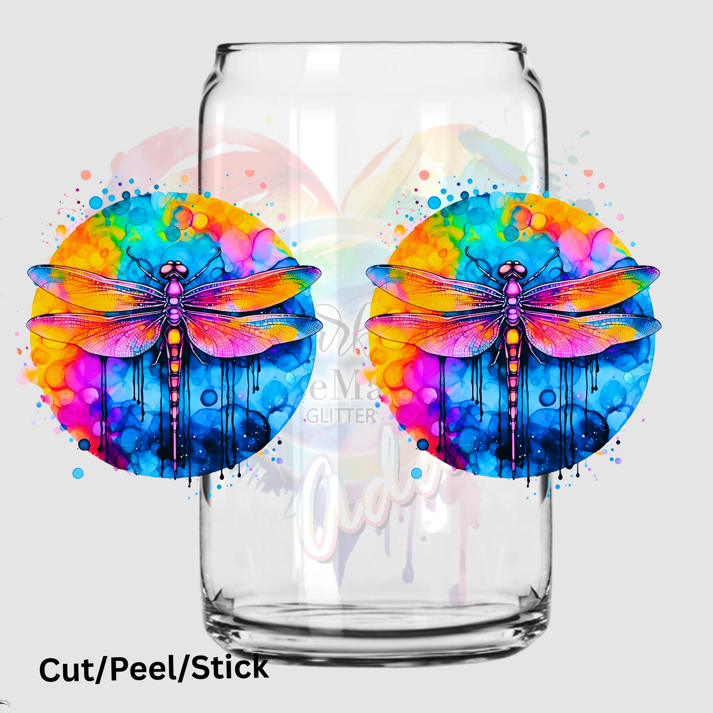 Dragonfly-2-GLASS UV DTF 16 oz wrap