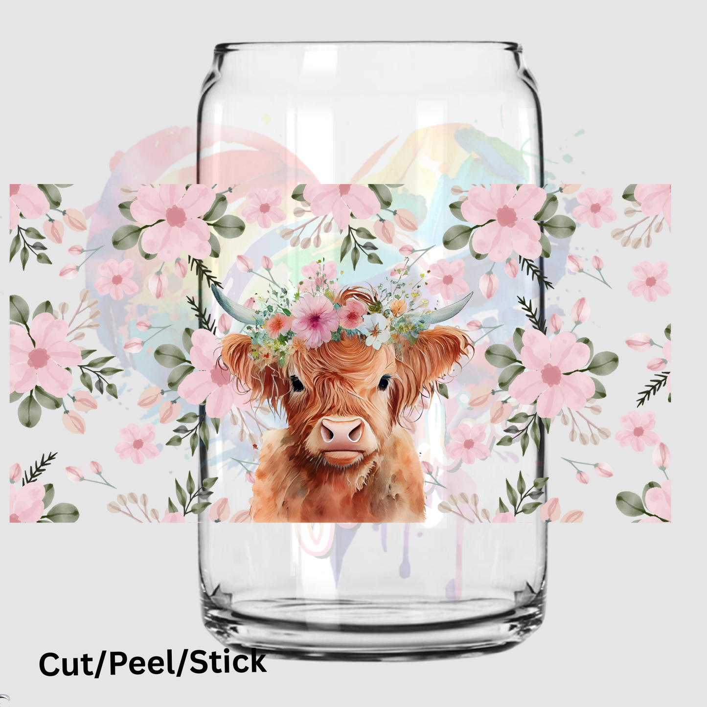 Highland Cow 3 UV DTF 16 oz Wrap