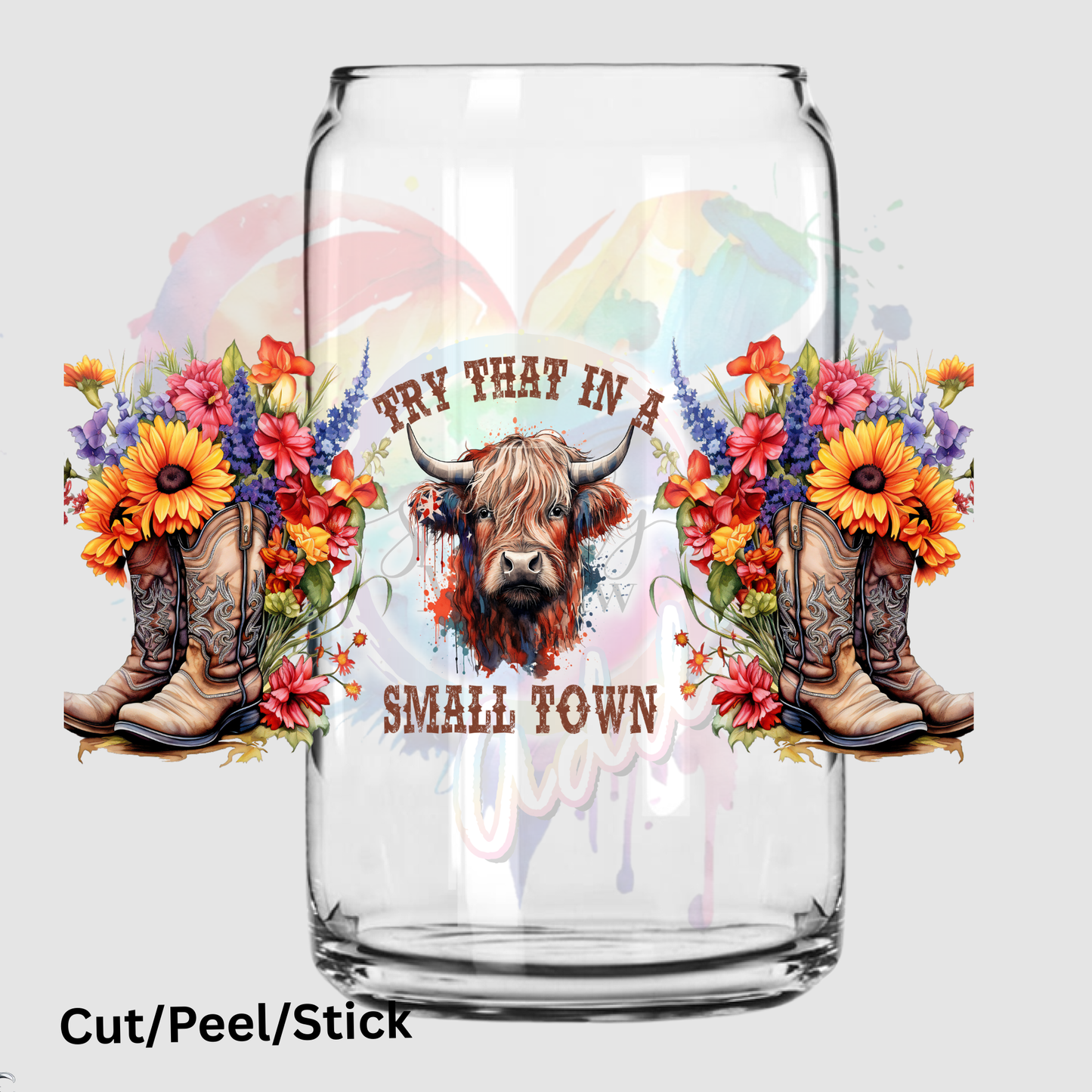 Small Town UV DTF 16 oz Wrap