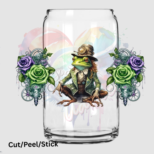 Frog Flower 16oz glass can wrap
