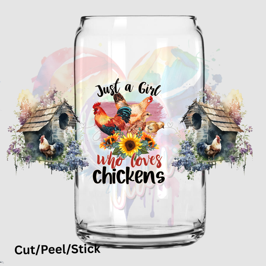 Chicken 16oz glass tumbler-wrap