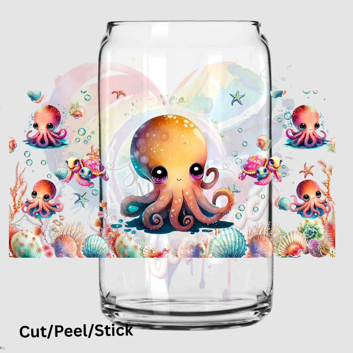 baby octopus 3 UV DTF 16 oz Wrap