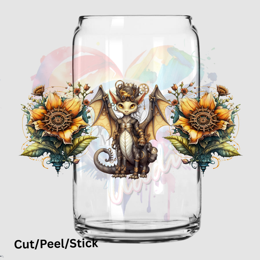Dragon Flower 16oz glass can wrap