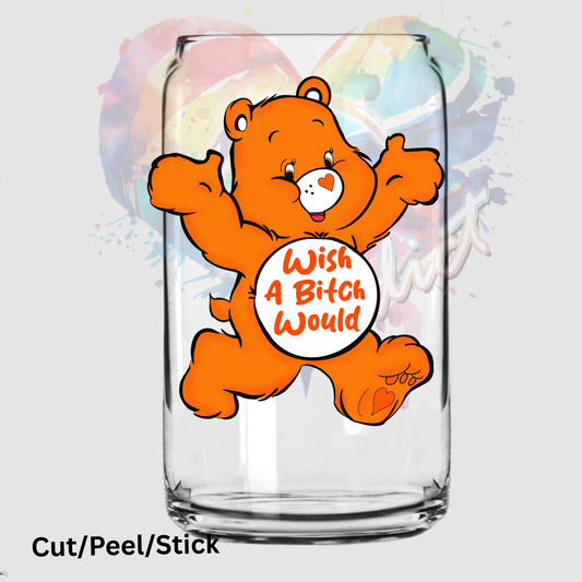 Orange Bear UV DTF Decal