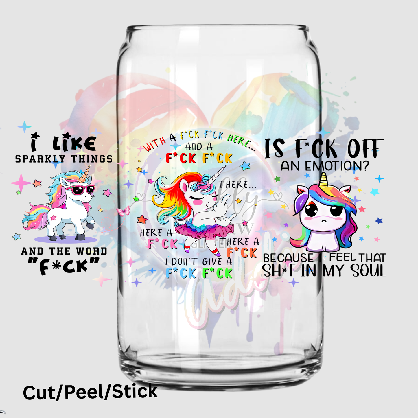 Vulgar Unicorn 16 oz UV DTF Wrap