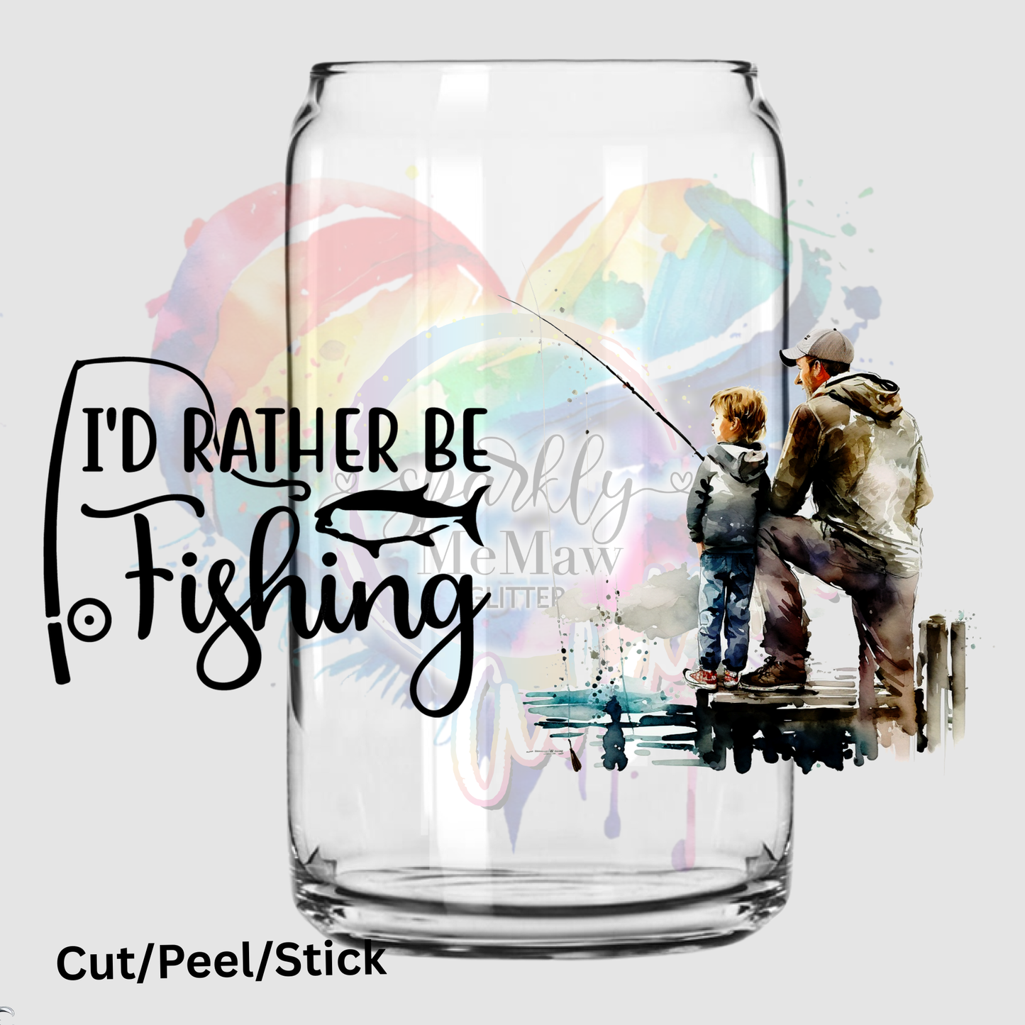I'd Rather Be Fishing 16 oz UV DTF Wrap