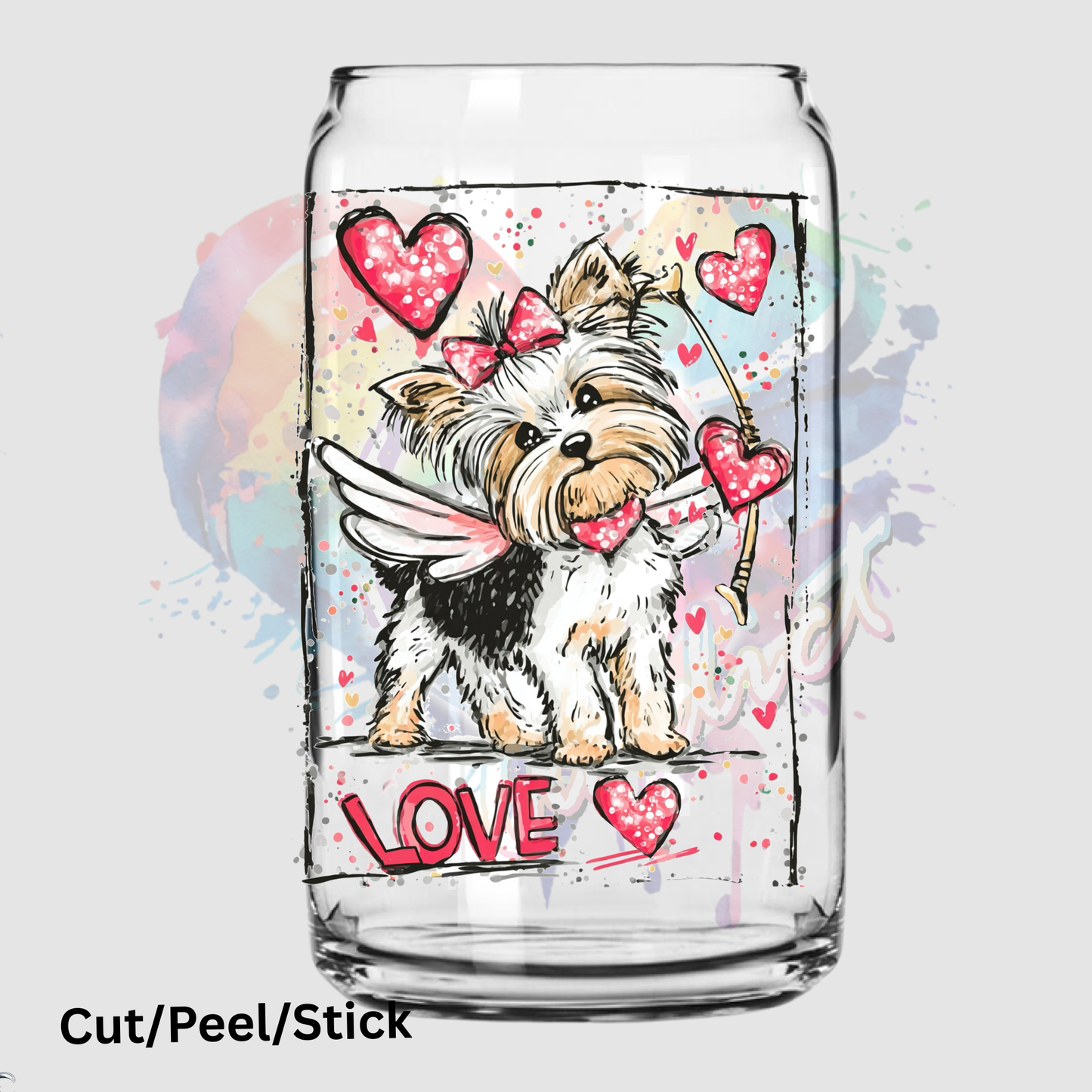 Love yorkie UV DTF Decal