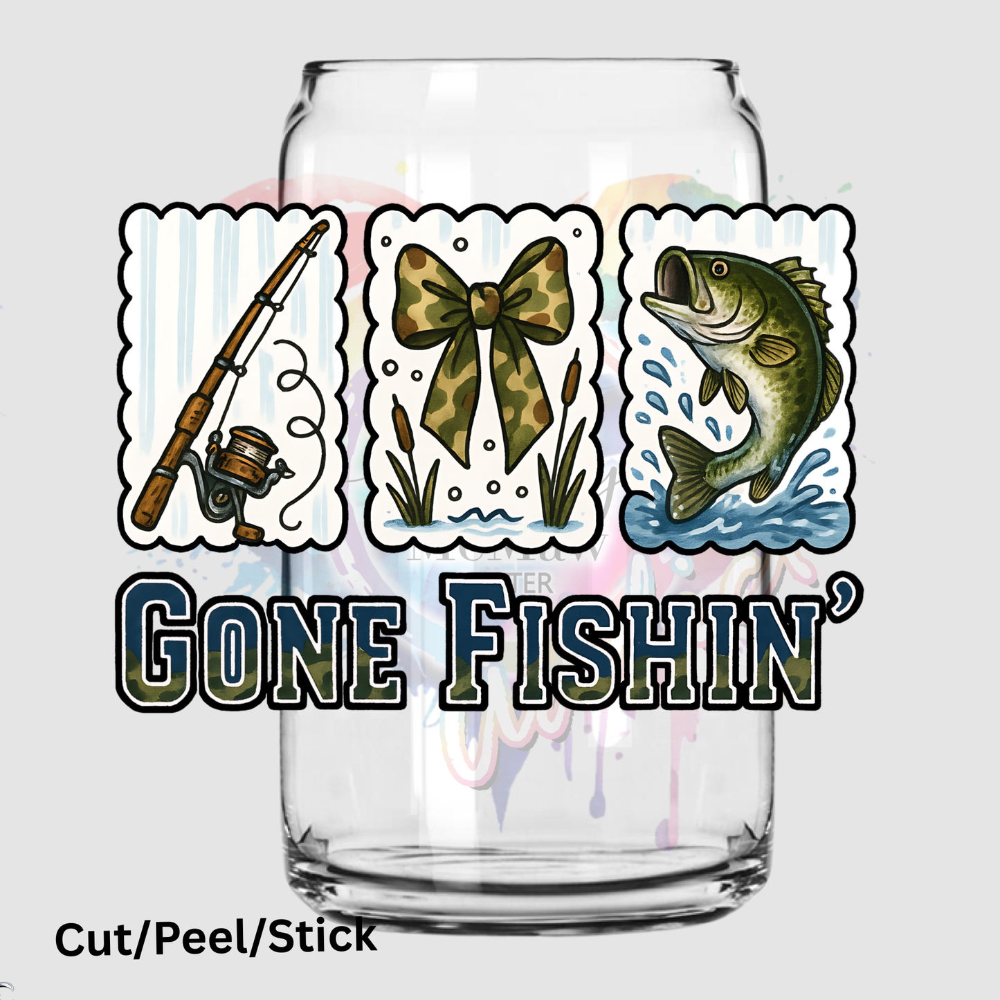 GONE_FISHIN UV DTF Decal (printed in width)