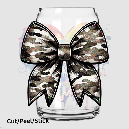 Camo Bow UV DTF Decal (Printed in width)
