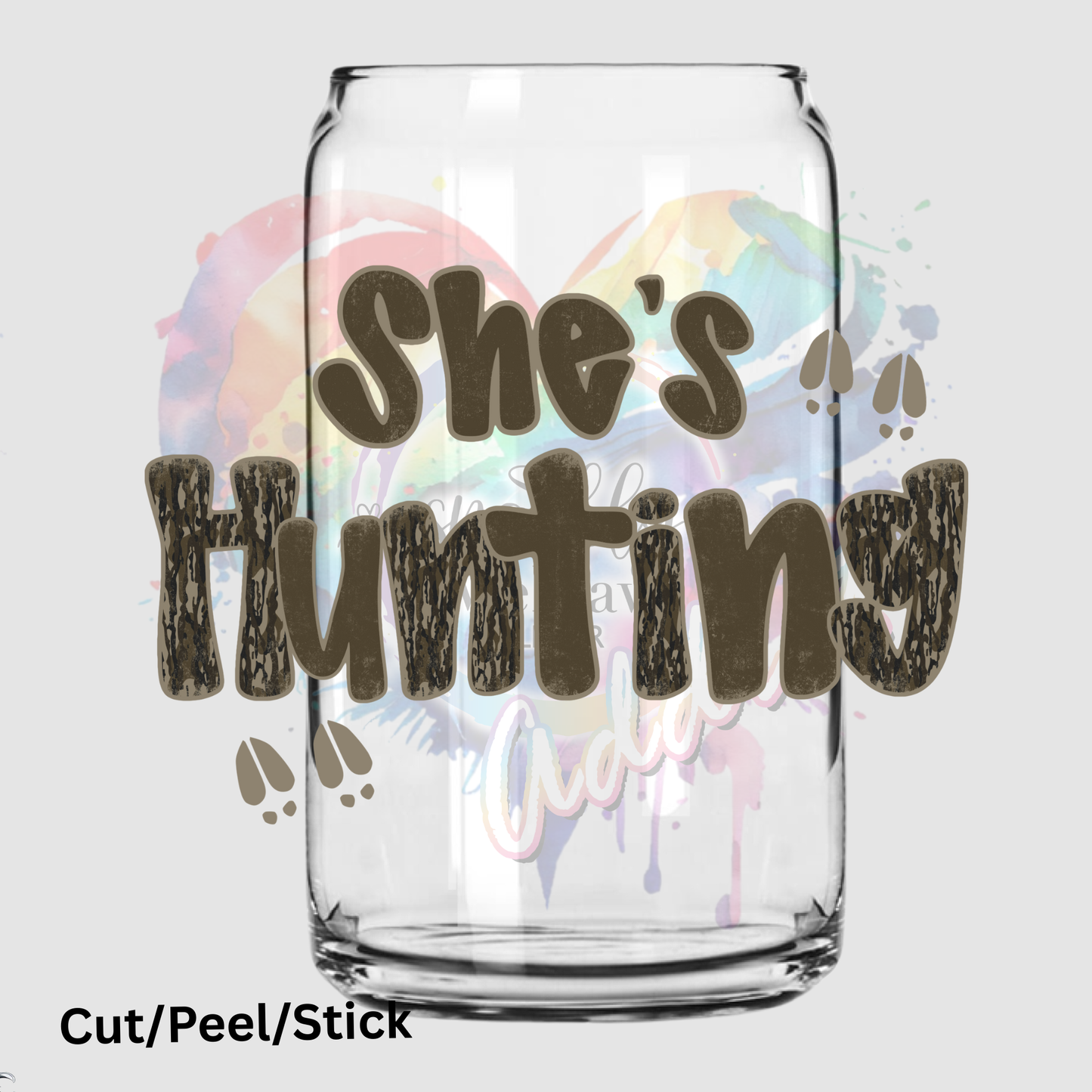 she's Hunting UV DTF Decal (printed in width)