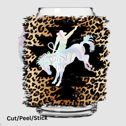 Aztec Rodeo (transparent cowboy) UV DTF Decal