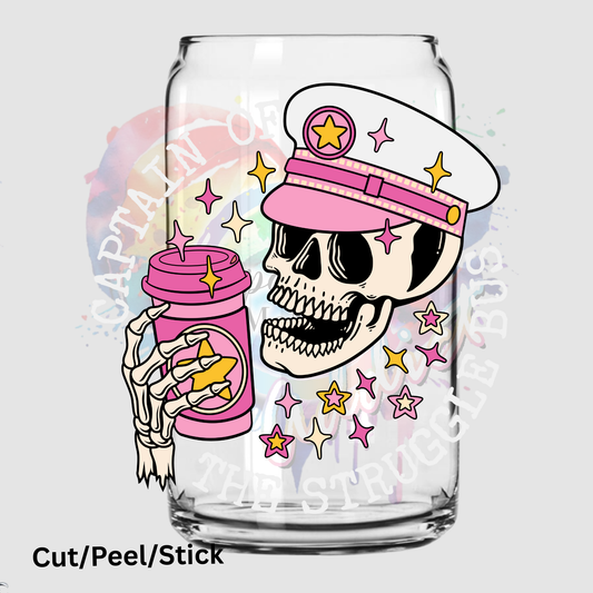 Captain of the Struggle Bus UV DTF Decal (white writing)