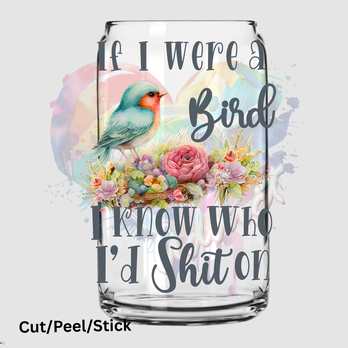 If I were a bird I know who Id shit on UV DTF Decal