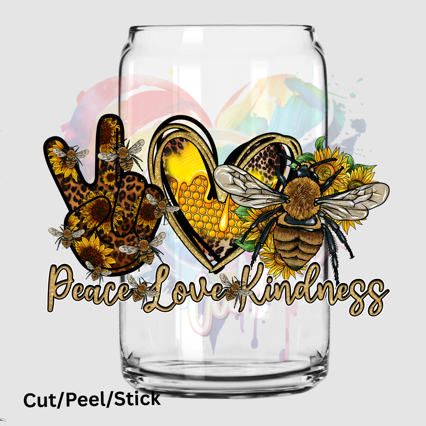 Peace Love Kindness UV DTF Decal (printed in width)