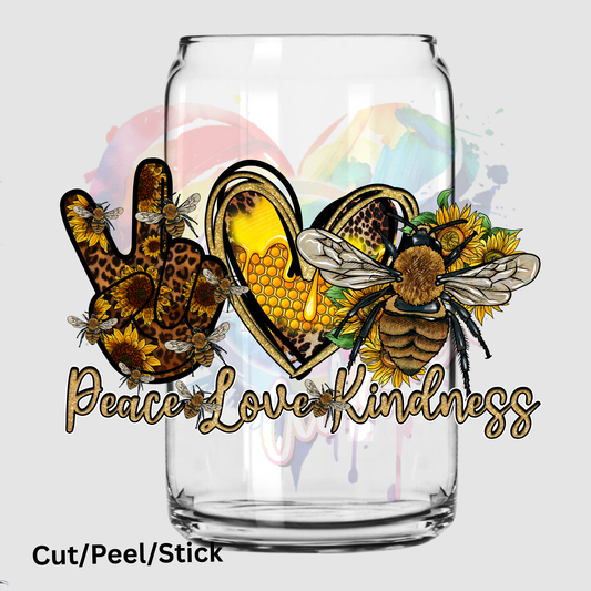 Peace Love Kindness UV DTF Decal (printed in width)