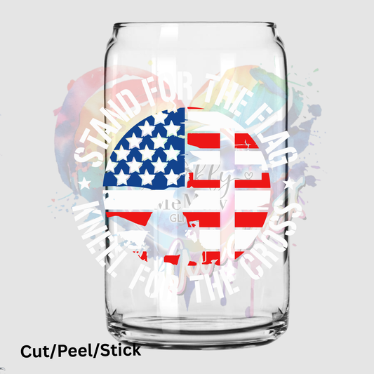 STAND KNEEL UV DTF Decal white writing