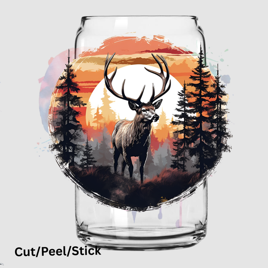 Deer Sunset UV DTF Decal