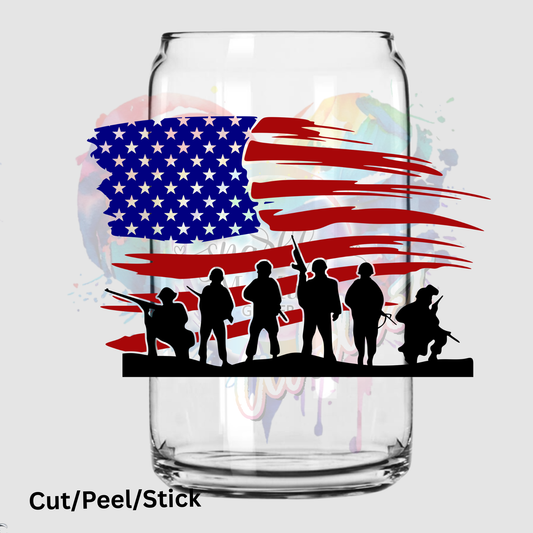 American Soldier Flag UV DTF Decal (Printed in width)