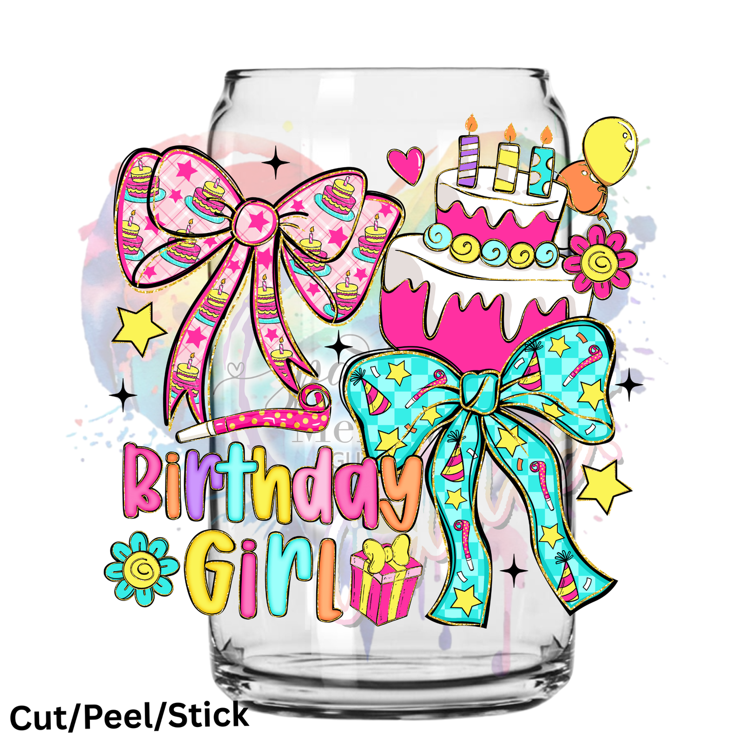 Birthday Girl Coquette uv dtf decal