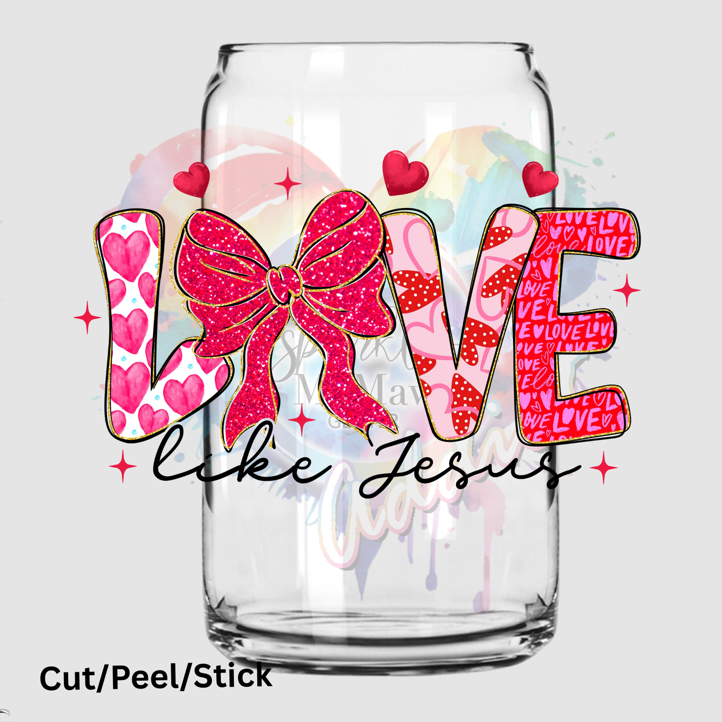 Love Like Jesus uv dtf black (printed in width