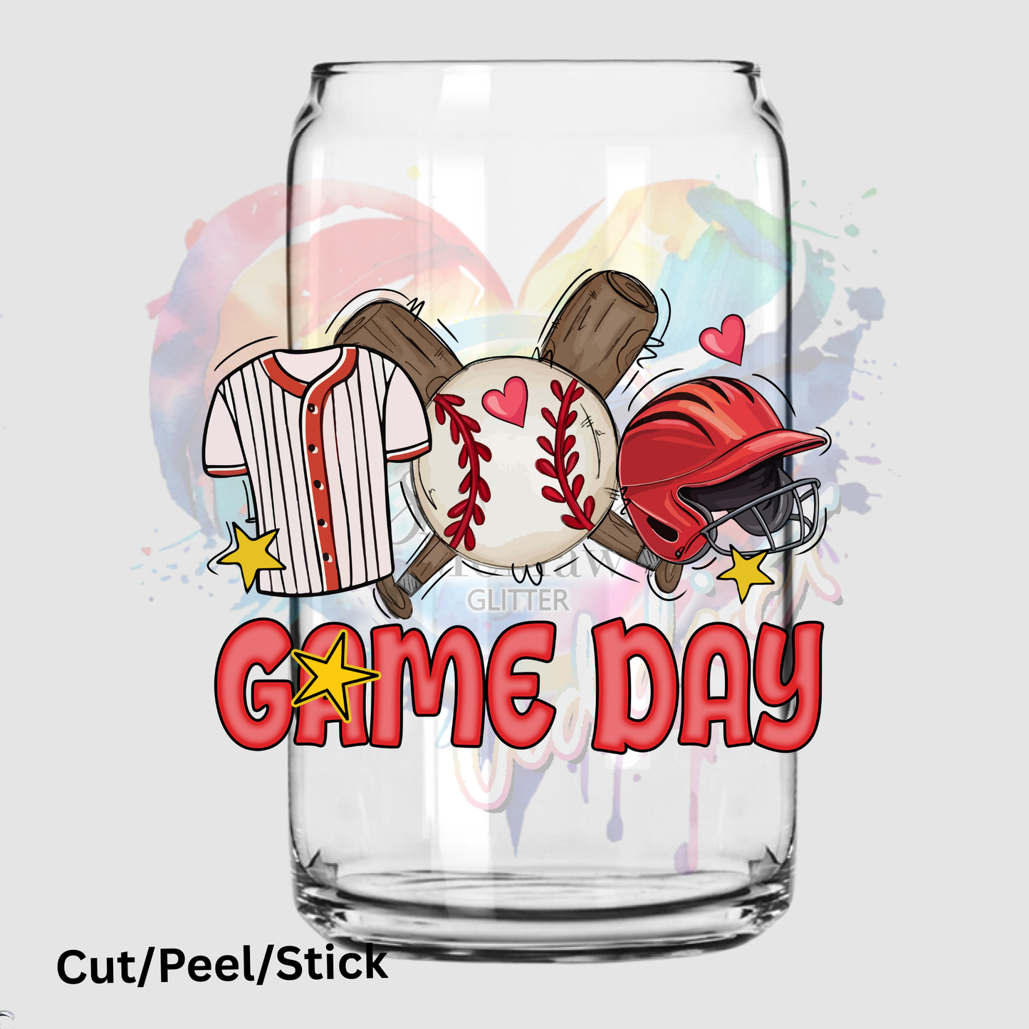 Game Day Baseball UV DTF Decal (printed in width)