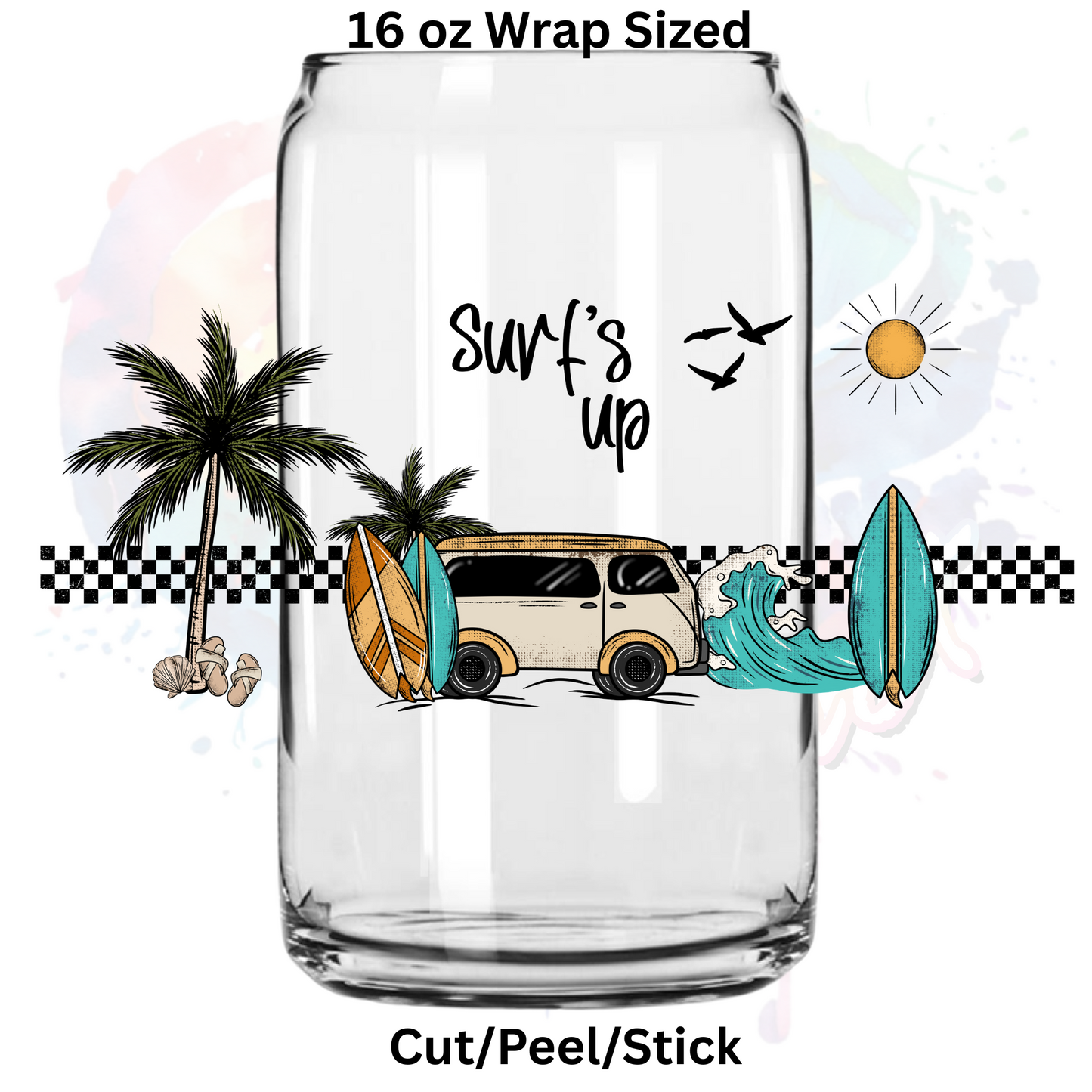 Surfs up  UV  DTF 16 oz  Wrap
