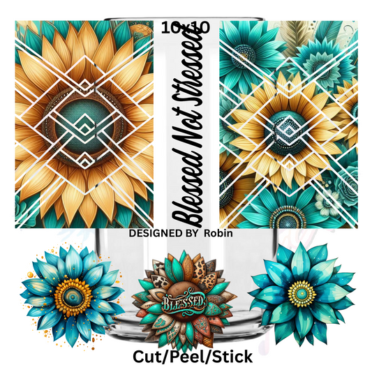Sunflower Blessed Multi-Media    UV DTF  Sheet 10x10