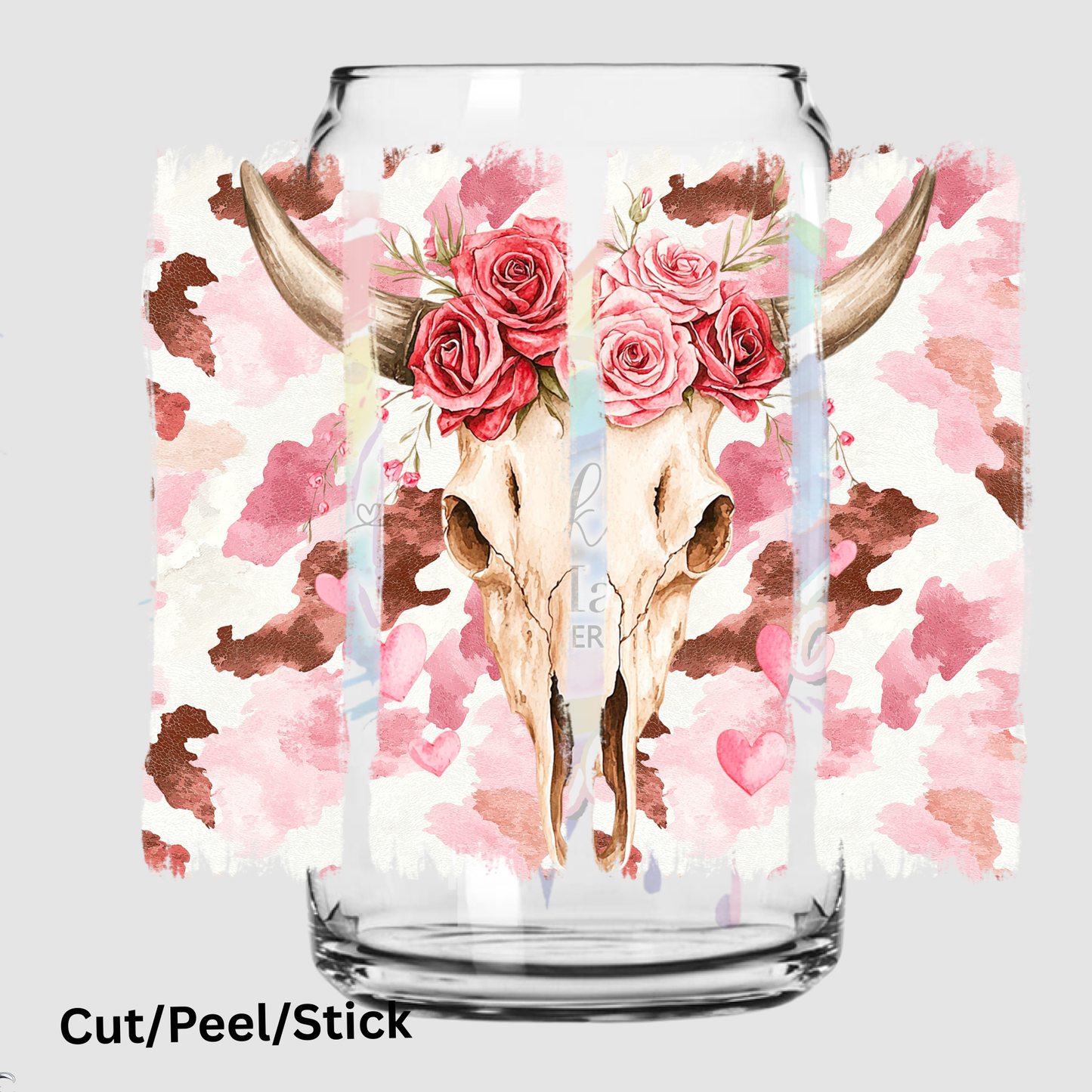 Bull Skull Brush Strokes UV DTF Decal