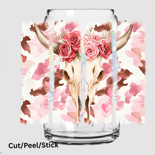 Bull Skull Brush Strokes UV DTF Decal