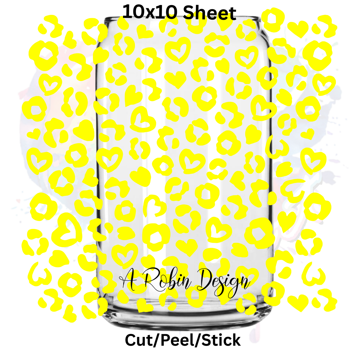 Yellow Leopard UV DTF  Sheet 10x10