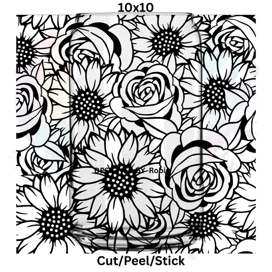 Roses and Sunflowers  UV DTF  Sheet 10x10