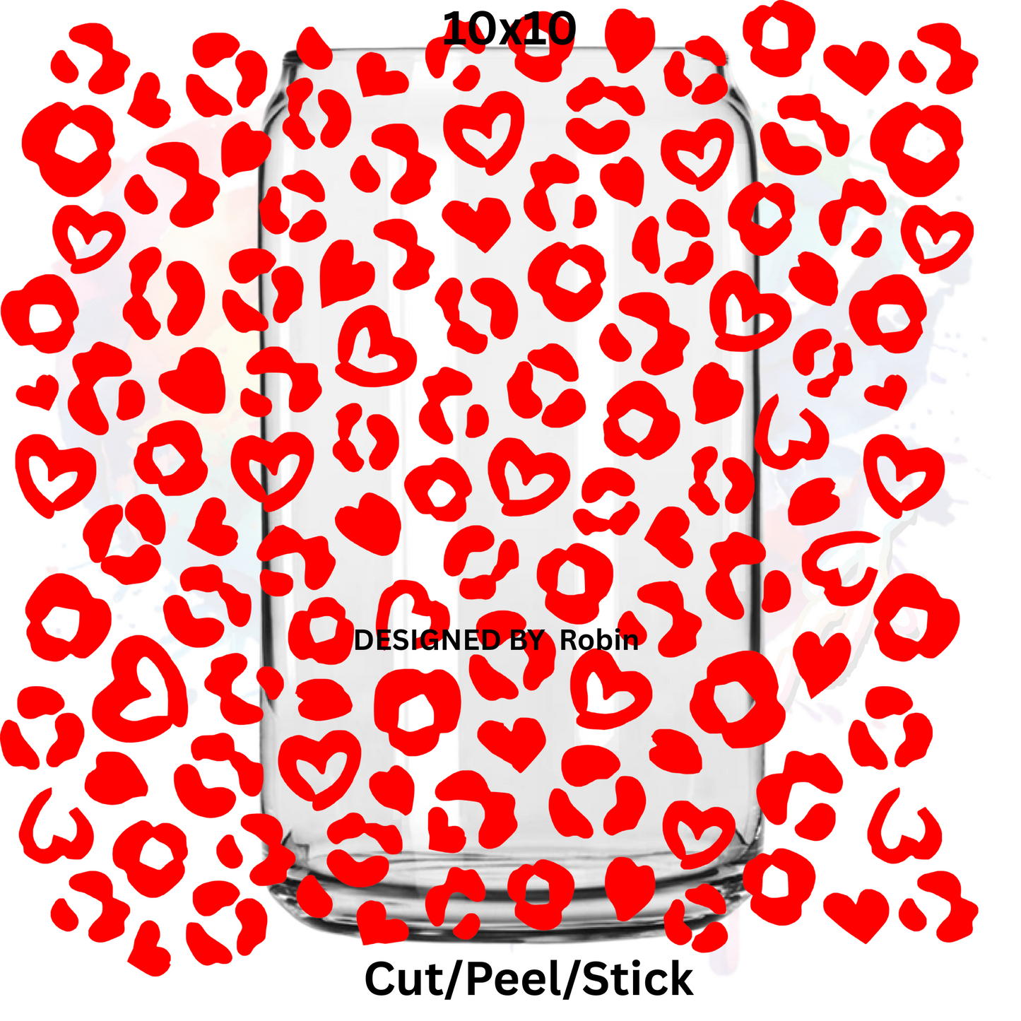 Red Leopard  UV DTF  Sheet 10x10