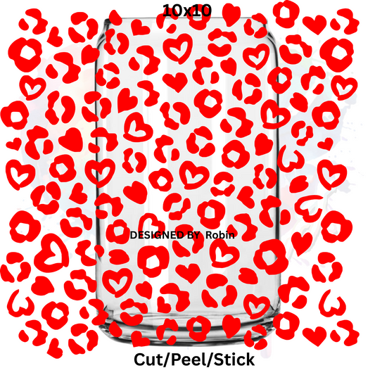 Red Leopard  UV DTF  Sheet 10x10
