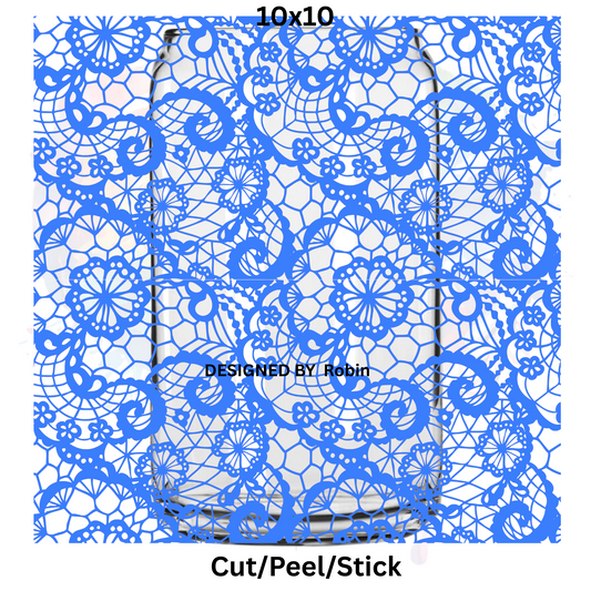 Blue Lace  UV DTF  Sheet 10x10