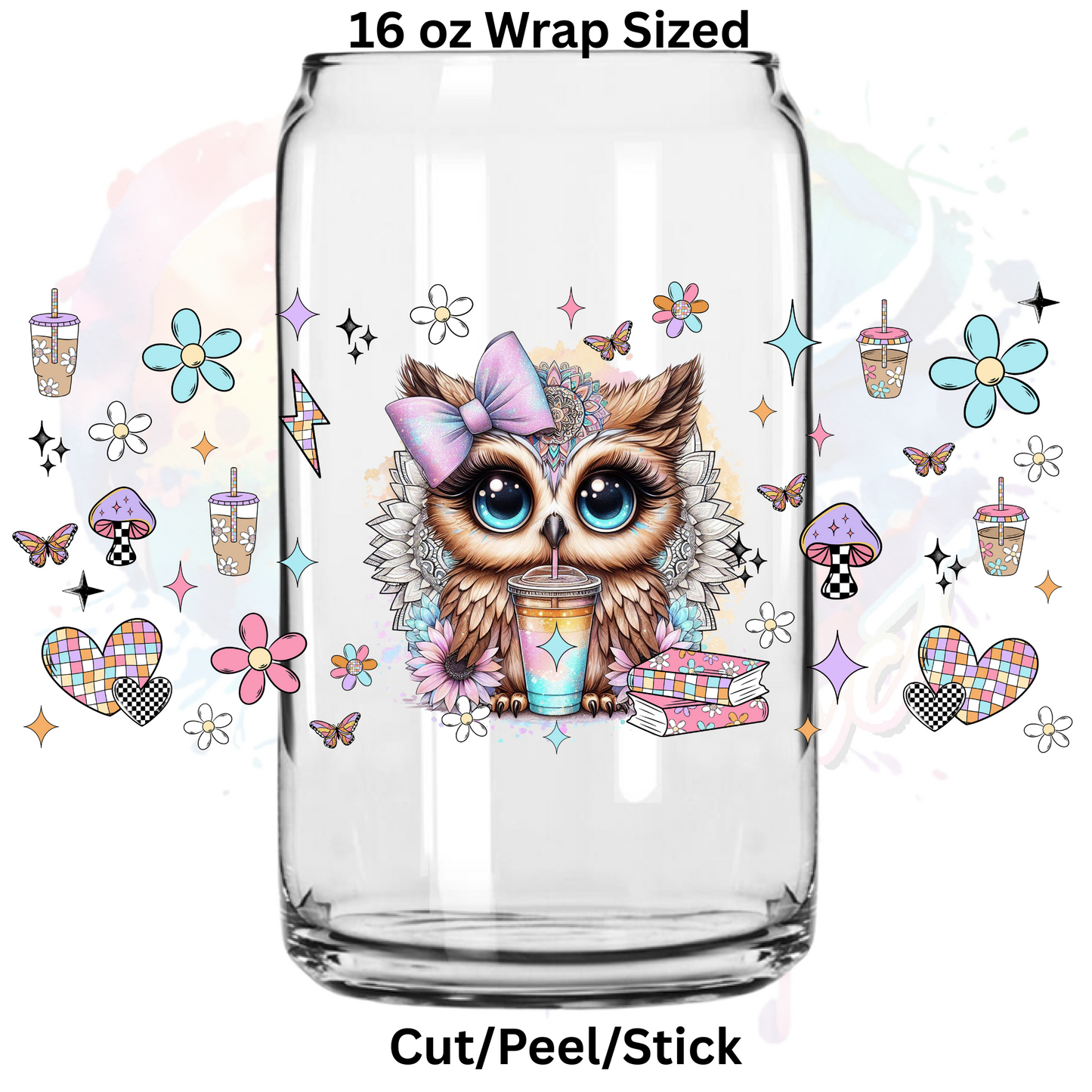 Owl So Cute UV  DTF 16 Oz wrap