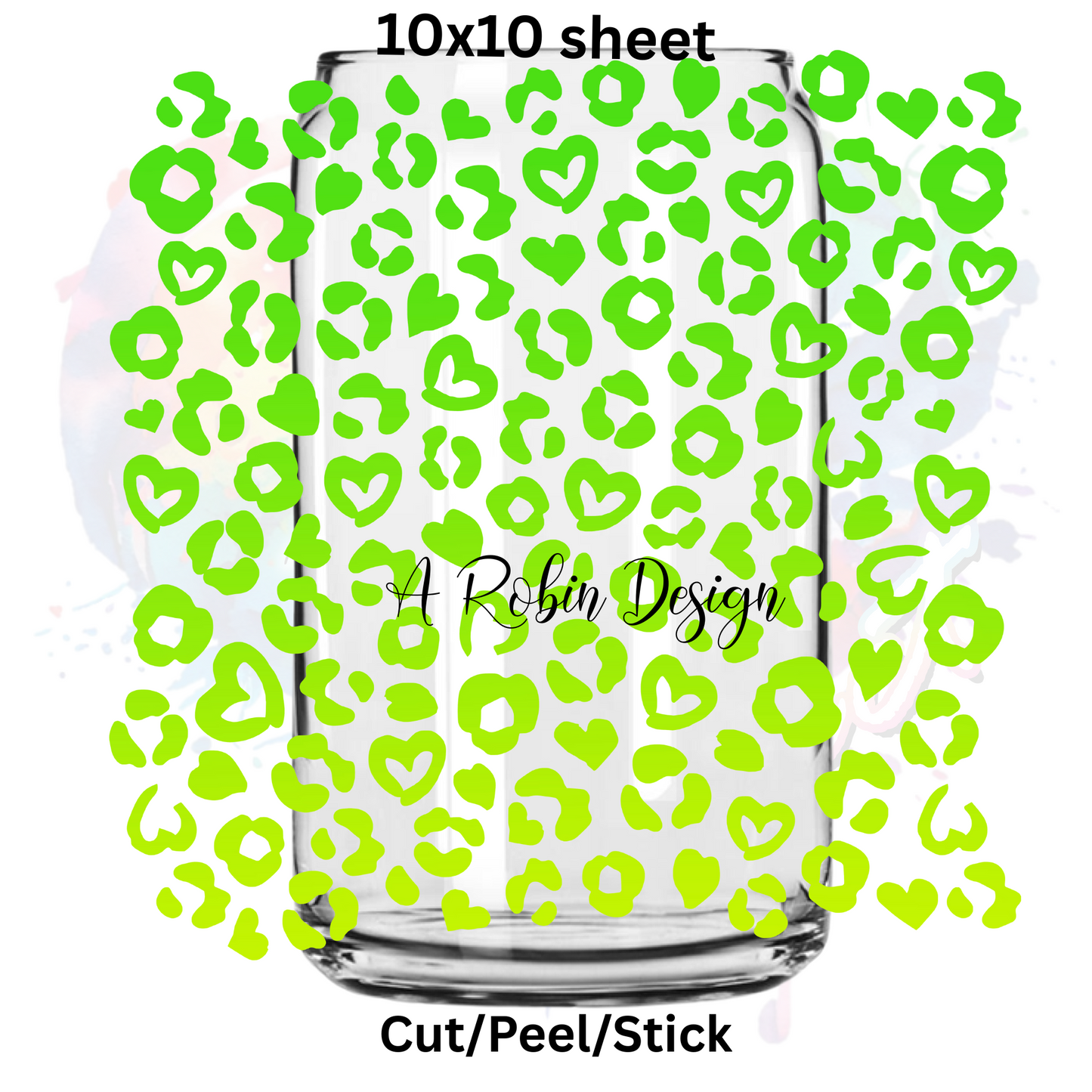 Green Leopard  UV DTF  Sheet 10x10