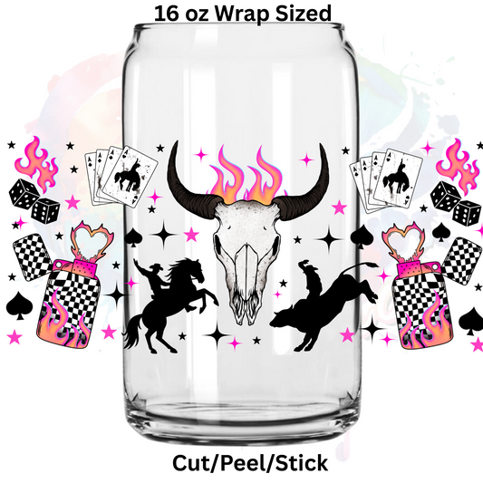 Cowboy Pink UV  DTF 16 Oz wrap