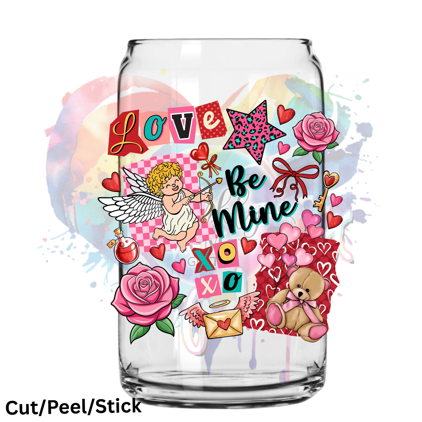 vday collage uv dtf decal