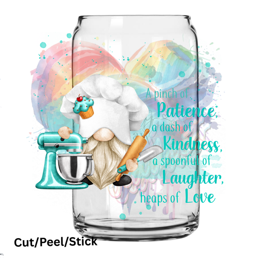 Baking love Gnome uv dtf decal