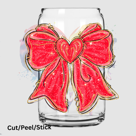 Valentine Coquette Bow UV DTF decal
