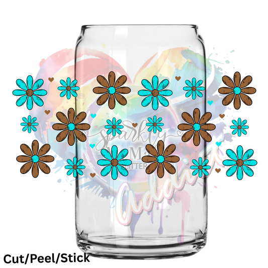 Western Flowers 61 UV  DTF 16 Oz wrap