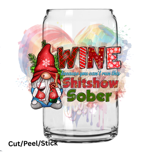 Wine Gnome uv dtf decal
