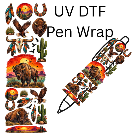 Native American Southwest Wildlife UV DTF Pen Wrap