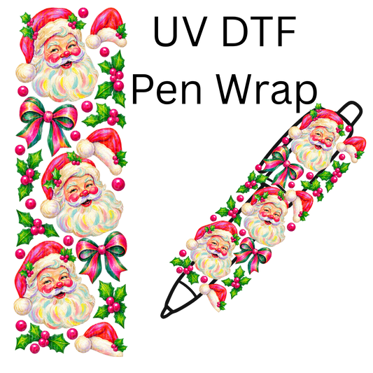 Retro Santa Claus Christmas Collage is a UV DTF Pen Wrap