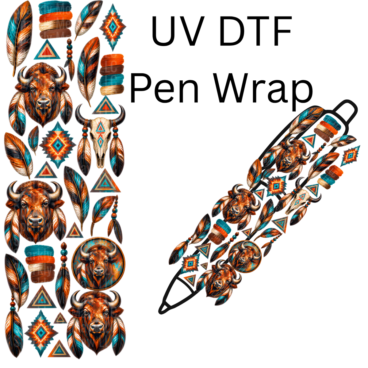 Boho Buffalo Native Elements is a UV DTF Pen Wrap