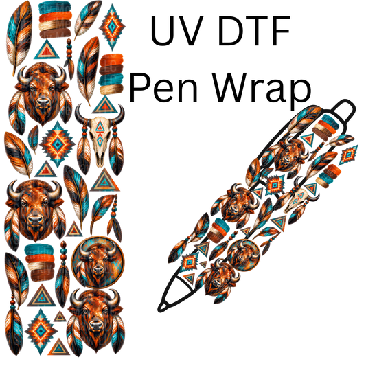 Boho Buffalo Native Elements is a UV DTF Pen Wrap
