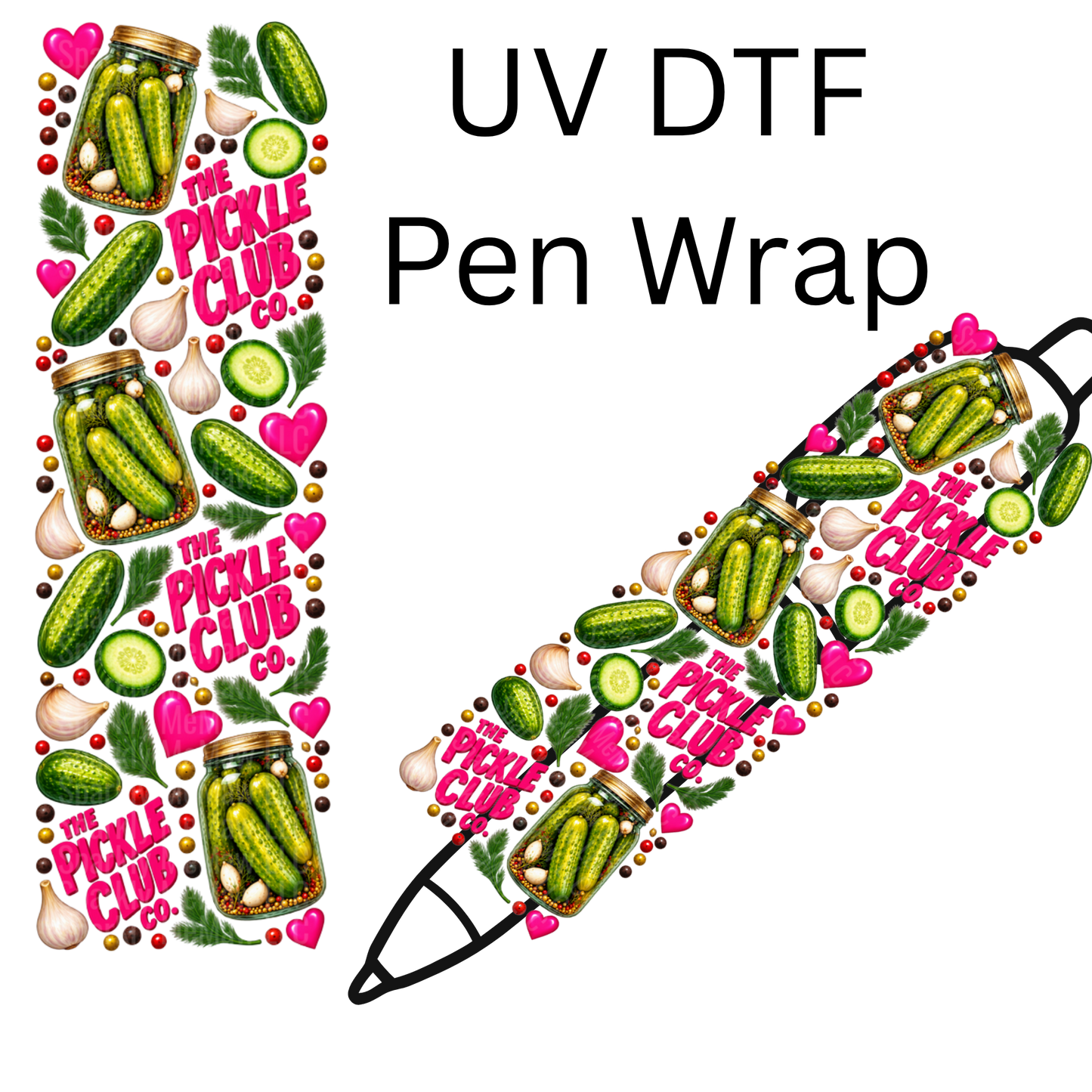 Pickle Jars and Hearts UV DTF Pen Wrap