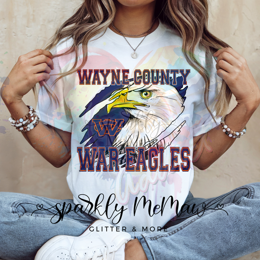 Wayne County War Eagles Ready to Press DTF Transfer (Fabrics only)